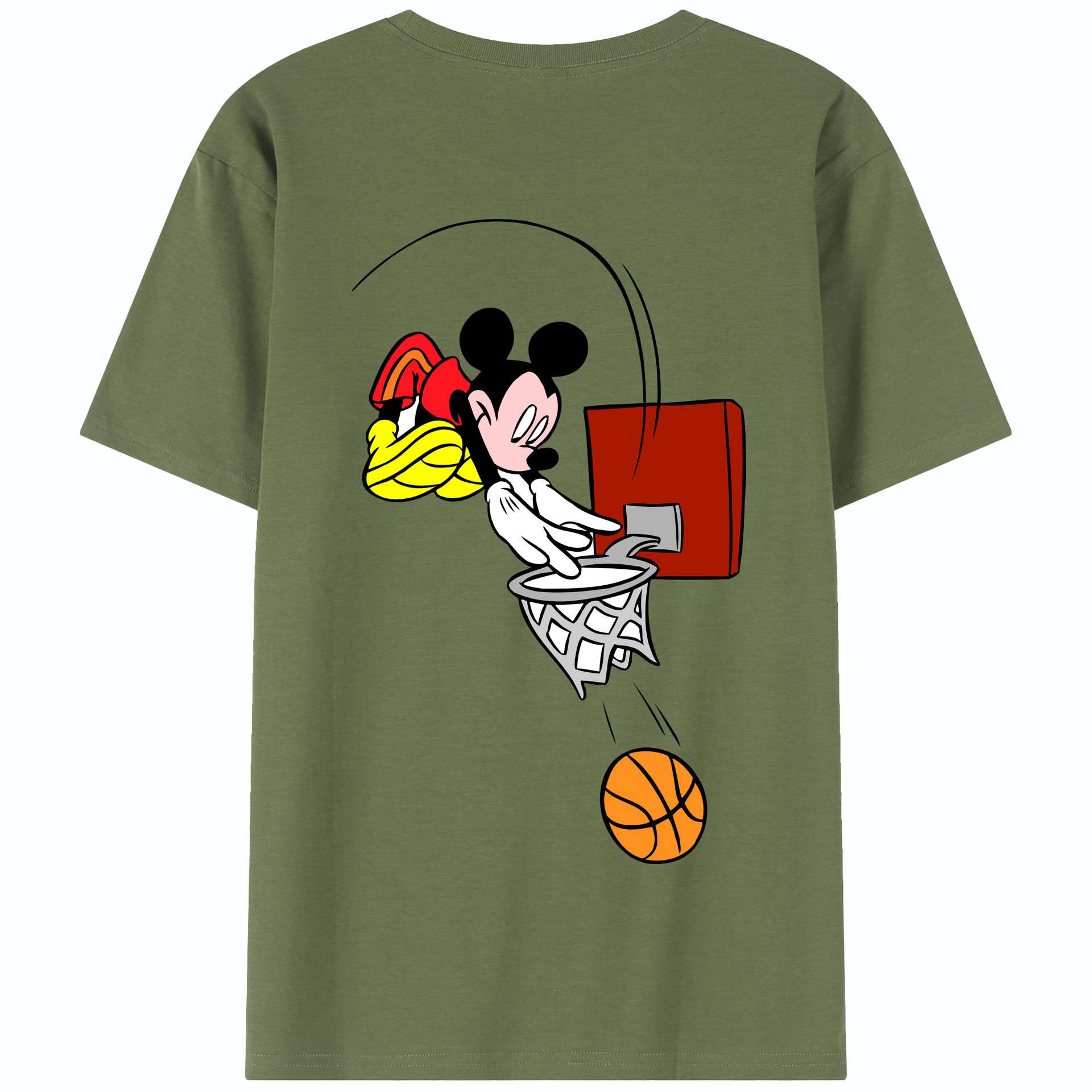 （画像用） ミッキーマウス Mickey Mouse 綿100％半袖Tシャツ（背面プリント）